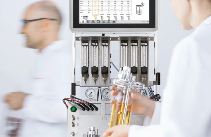Infors Multifors bioreactor with persons